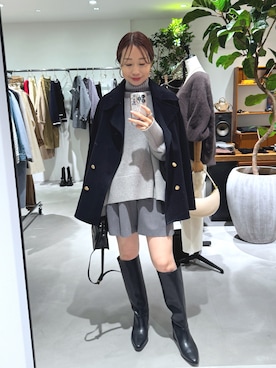 「アイテム（その他アウター）」を使った、河原実以子さん（レディース・162cm）の秋コーディネート