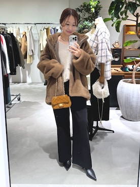 「アイテム（ブルゾン、ベージュ系）」を使った、みーこさん（レディース・162cm）の秋コーディネート