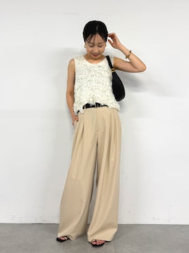 「LOUNGEDRESS（ラウンジドレス）のアイテム」を使った、河原実以子さん（骨格ウェーブ・レディース・162cm）の夏コーディネート