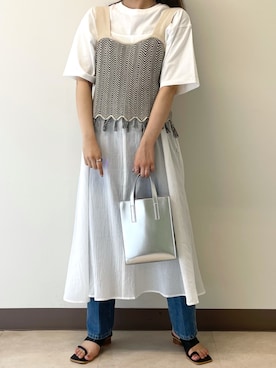 「LOWRYS FARM（ローリーズファーム）のフリンジビスチェ　947813（ベスト）」を使った、yanyuiさん（レディース・158cm）の秋コーディネート