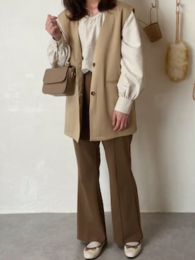 「GUコーデ」｜「アイテム（バレエシューズ）」を使った、nun‎；눈さん（レディース・159cm）の春コーディネート