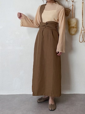 「ワンショルダースカート」｜nun‎；눈さん（レディース・159cm）の夏コーディネート