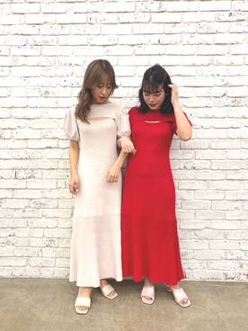 フロント開きサマーニットアンサンブルワンピースを使った人気ファッションコーディネート Wear