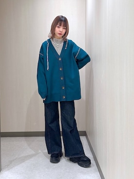 「JEANASIS（ジーナシス）のランダムアウトソールスニーカー/968688（スニーカー）」を使った、まいてぃさん（レディース・158cm）の冬コーディネート