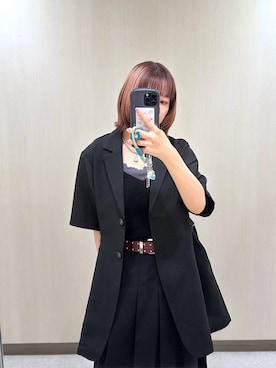 「PAGEBOY（ページボーイ）のプラットチャンキースニーカー（スニーカー、ブラック系）」を使った、まいてぃさん（レディース・158cm）の夏コーディネート