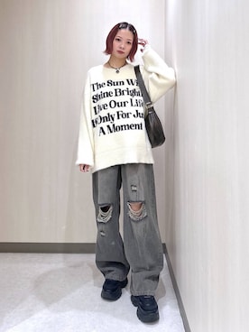 「JEANASIS（ジーナシス）のランダムアウトソールスニーカー/968688（スニーカー）」を使った、まいてぃさん（レディース・158cm）の秋コーディネート