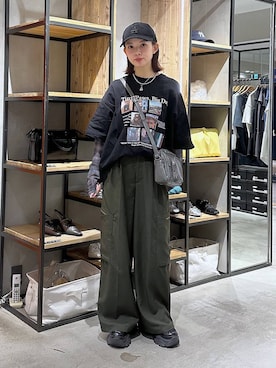 「PAGEBOY（ページボーイ）のアイテム（スラックス）」を使った、まいてぃさん（レディース・158cm）の春コーディネート