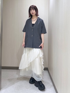 「アイテム（テーラードジャケット）」を使った、まいてぃさん（レディース・158cm・20代）の夏コーディネート