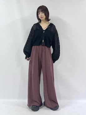 「PAGEBOY（ページボーイ）のサイドタックルーズウラケパンツ/イージーパンツ【4color・2size】（スウェットパンツ）」を使った、まいてぃさん（レディース・158cm・20代）の夏コーディネート
