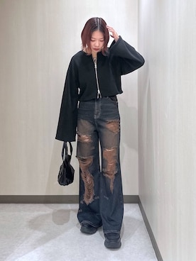 「JEANASIS（ジーナシス）のランダムアウトソールスニーカー/968688（スニーカー）」を使った、まいてぃさん（レディース・158cm）の秋コーディネート