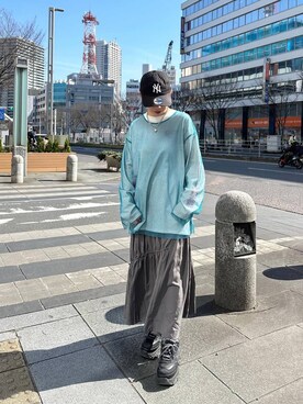 「JEANASIS（ジーナシス）のランダムアウトソールスニーカー/968688（スニーカー）」を使った、まいてぃさん（レディース・158cm）の春コーディネート