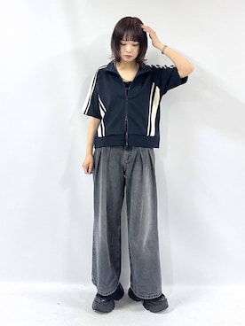 「アイテム（ノーカラージャケット）」を使った、まいてぃさん（レディース・158cm・20代）の夏コーディネート