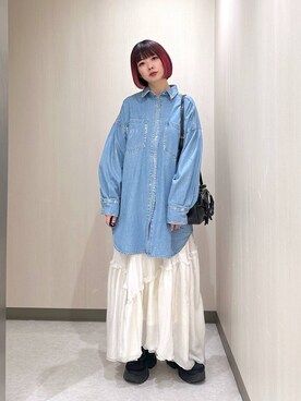 「JEANASIS（ジーナシス）のランダムアウトソールスニーカー/968688（スニーカー）」を使った、まいてぃさん（レディース・158cm）の冬コーディネート