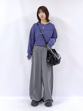 「アイテム（スウェット）」を使った、まいてぃさん（レディース・158cm・20代）の秋コーディネート
