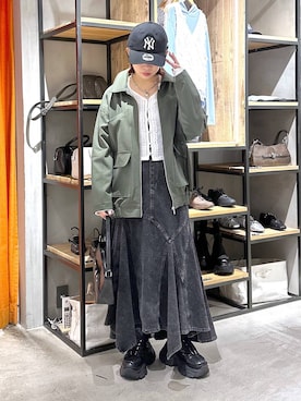 「PAGEBOY（ページボーイ）のアイテム（帽子）」を使った、まいてぃさん（レディース・158cm）の春コーディネート