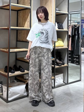 「PAGEBOY（ページボーイ）のプラットチャンキースニーカー（スニーカー、ブラック系）」を使った、まいてぃさん（レディース・158cm）の春コーディネート