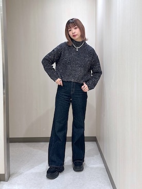 「JEANASIS（ジーナシス）のランダムアウトソールスニーカー/968688（スニーカー）」を使った、まいてぃさん（レディース・158cm）の冬コーディネート