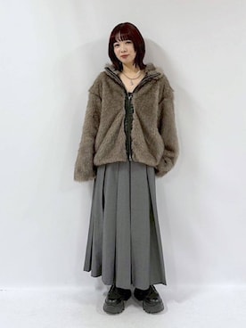 「PAGEBOY（ページボーイ）のアイテム（スカート）」を使った、まいてぃさん（レディース・158cm）の冬コーディネート