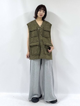 「スウェットパンツ」｜「アイテム（その他アウター）」を使った、まいてぃさん（レディース・158cm）の夏コーディネート
