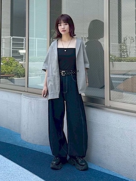 「メンズライク」｜「アイテム（ジャケット/アウター）」を使った、まいてぃさん（レディース・158cm）の夏コーディネート