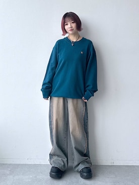 「Anui（アニュイ）のアイテム（スウェット）」を使った、まいてぃさん（レディース・158cm）の秋コーディネート