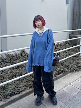 「JEANASIS（ジーナシス）のランダムアウトソールスニーカー/968688（スニーカー）」を使った、まいてぃさん（レディース・158cm）の冬コーディネート