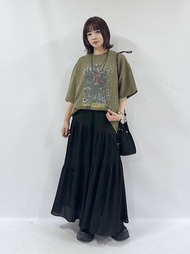 「PAGEBOY（ページボーイ）の【ステンレス素材】ロングボールチェーンネックレス（ネックレス）」を使った、まいてぃさん（レディース・158cm）の夏コーディネート