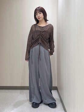 「PAGEBOY（ページボーイ）の【ステンレス素材】ロングボールチェーンネックレス（ネックレス）」を使った、まいてぃさん（レディース・158cm）の夏コーディネート