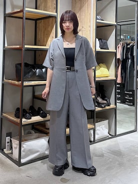 「PAGEBOY（ページボーイ）のプラットチャンキースニーカー（スニーカー、ブラック系）」を使った、まいてぃさん（レディース・158cm）の春コーディネート