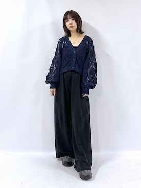 「PAGEBOY（ページボーイ）のサイドタックルーズウラケパンツ/イージーパンツ【4color・2size】（スウェットパンツ）」を使った、まいてぃさん（レディース・158cm・20代）の秋コーディネート