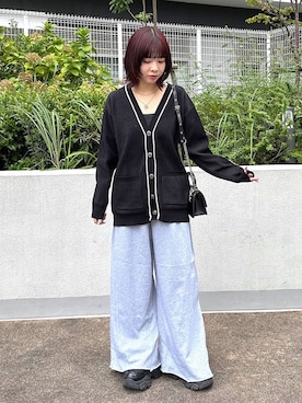 「PAGEBOY（ページボーイ）のサイドタックルーズウラケパンツ/イージーパンツ【4color・2size】（スウェットパンツ）」を使った、まいてぃさん（レディース・158cm）の秋コーディネート