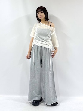 「アイテム（スウェットパンツ）」を使った、まいてぃさん（レディース・158cm・20代）の夏コーディネート