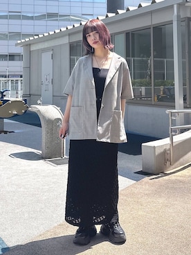 「アイテム（テーラードジャケット）」を使った、まいてぃさん（レディース・158cm・20代）の夏コーディネート