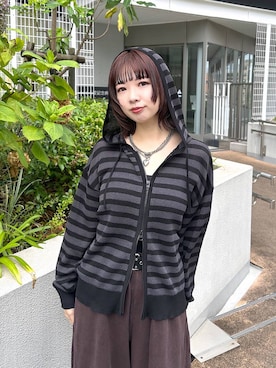 「PAGEBOY（ページボーイ）のサイドタックルーズウラケパンツ/イージーパンツ【4color・2size】（スウェットパンツ）」を使った、まいてぃさん（レディース・158cm・20代）の夏コーディネート