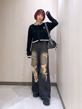 「JEANASIS（ジーナシス）のランダムアウトソールスニーカー/968688（スニーカー）」を使った、まいてぃさん（レディース・158cm）の秋コーディネート