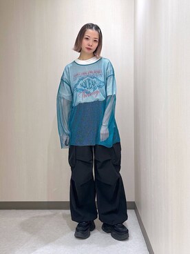 「JEANASIS（ジーナシス）のランダムアウトソールスニーカー/968688（スニーカー）」を使った、まいてぃさん（レディース・158cm）の春コーディネート