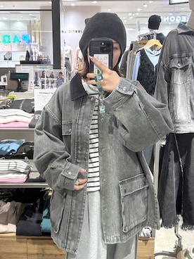 「PBLIM（ページボーイリム）のアイテム（その他アウター）」を使った、まいてぃさん（レディース・158cm）の冬コーディネート