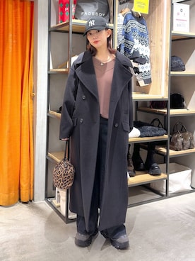 「アイテム（チェスターコート）」を使った、まいてぃさん（レディース・158cm・20代）の冬コーディネート