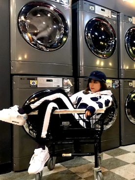 「Guess（ゲス）のアイテム（帽子）」を使った、aiko.sさん（レディース・152cm）の冬コーディネート