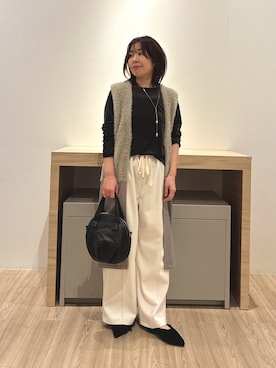「Jena espace merveilleux（ジェナ　エスパスメルヴェイユ）のアイテム（Tシャツ/カットソー、ブラック系）」を使った、tanuki0425さん（レディース・154cm）の秋コーディネート