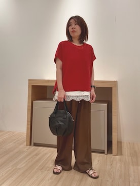 「Jena espace merveilleux（ジェナ　エスパスメルヴェイユ）のアイテム（パンツ、ブラウン系）」を使った、tanuki0425さん（レディース・154cm）の秋コーディネート