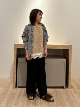 「Jena espace merveilleux（ジェナ　エスパスメルヴェイユ）のアイテム（パンツ、ブラック系）」を使った、tanuki0425さん（レディース・154cm）の秋コーディネート