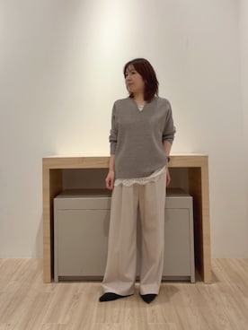 「Jena espace merveilleux（ジェナ　エスパスメルヴェイユ）のアイテム（トップス、グレー系）」を使った、tanuki0425さん（レディース・154cm）の秋コーディネート