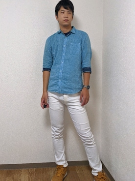 「semantic design（セマンティックデザイン）のアイテム（パンツ）」を使った、ゆうきさん（メンズ・184cm）の秋コーディネート