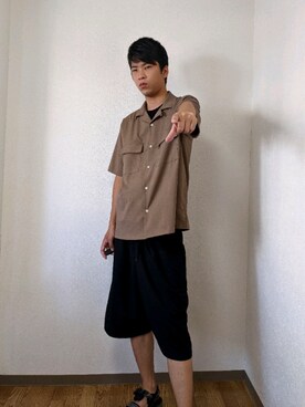 「semantic design（セマンティックデザイン）のアイテム（サンダル）」を使った、ゆうきさん（メンズ・184cm）の秋コーディネート