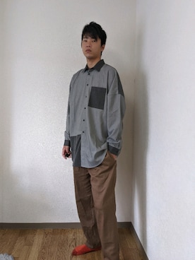 「semantic design（セマンティックデザイン）のアイテム（パンツ）」を使った、ゆうきさん（メンズ・184cm）の秋コーディネート