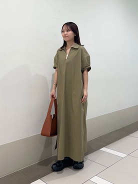 「FORK&SPOON（フォークアンドスプーン）のアイテム（ワンピース）」を使った、rikoさん（レディース・154cm）の夏コーディネート