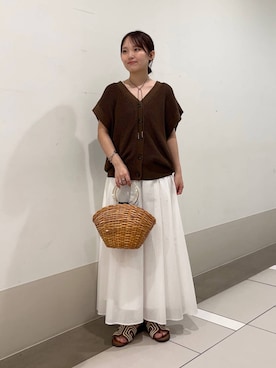 「COTTO（コトゥー）のアイテム」を使った、rikoさん（レディース・154cm）の夏コーディネート