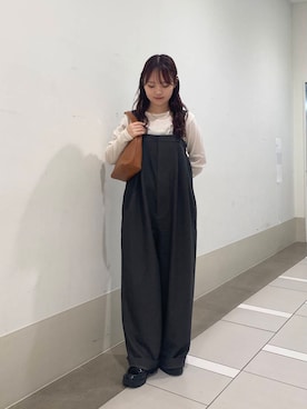 「低身長」｜「アイテム（サロペット/オーバーオール）」を使った、rikoさん（レディース・154cm）の夏コーディネート