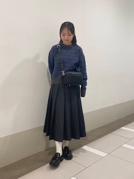 「冬の差し色コーデ」｜rikoさん（レディース・154cm）の冬コーディネート